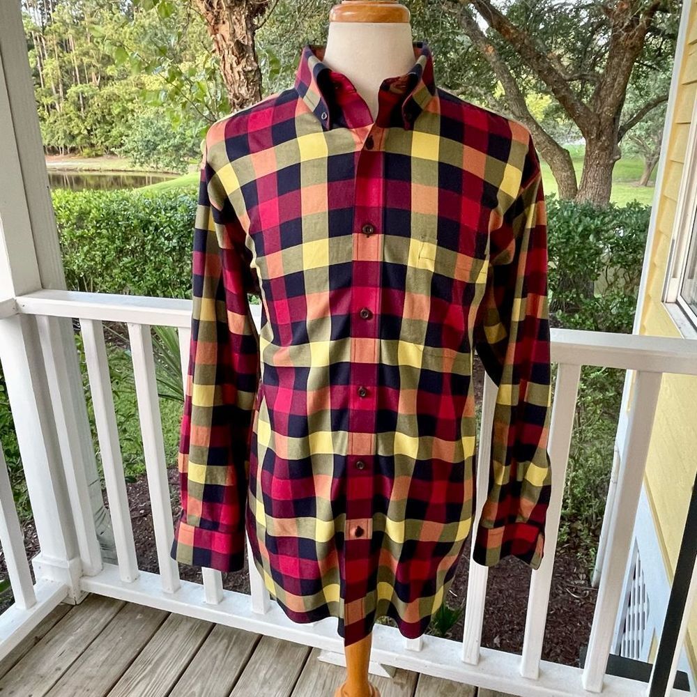Orvis Color Block Long Sleeve Dress Shirt. Size XL.